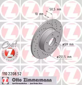 Тормозной диск 110.2208.52 ZIMMERMANN - фото №1