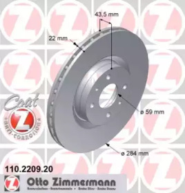 Тормозной диск 110.2209.20 ZIMMERMANN - фото №1
