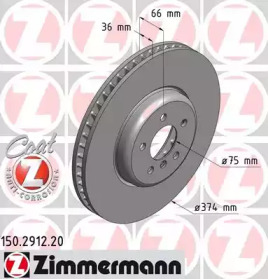 Тормозной диск 150.2912.20 ZIMMERMANN - фото №1