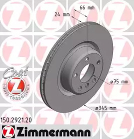 Тормозной диск 150.2921.20 ZIMMERMANN - фото №1