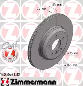 Тормозной диск 150.3461.32 ZIMMERMANN - фото №1