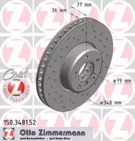 Тормозной диск 150.3481.52 ZIMMERMANN - фото №1