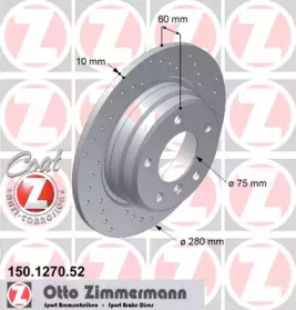 Тормозной диск 150.1270.52 ZIMMERMANN - фото №1