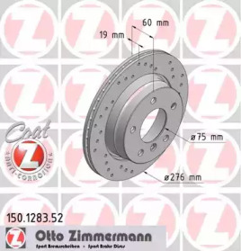 Тормозной диск 150.1283.52 ZIMMERMANN - фото №1