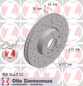 Тормозной диск 150.3447.52 ZIMMERMANN - фото №1