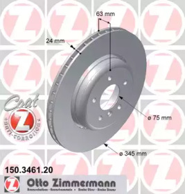 Тормозной диск 150.3461.20 ZIMMERMANN - фото №1