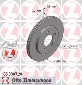 Тормозной диск 155.3907.20 ZIMMERMANN - фото №1
