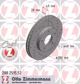 Тормозной диск 200.2515.52 ZIMMERMANN - фото №1