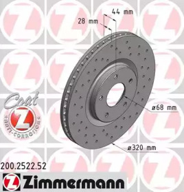 Тормозной диск 200.2522.52 ZIMMERMANN - фото №1