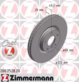 Тормозной диск 200.2528.20 ZIMMERMANN - фото №1