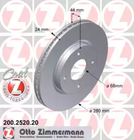 Диски тормозные 200252020 ZIMMERMANN