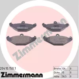 Комплект тормозных колодок, дисковый тормоз 20410.150.1 ZIMMERMANN - фото №1