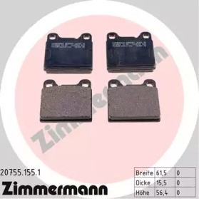 Комплект тормозных колодок, дисковый тормоз 20755.155.1 ZIMMERMANN - фото №1
