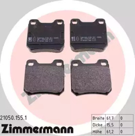 Комплект тормозных колодок, дисковый тормоз 21050.155.1 ZIMMERMANN - фото №1