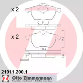 Комплект тормозных колодок, дисковый тормоз 21911.200.1 ZIMMERMANN - фото №1