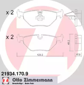 Колодки тормозные дисковые 21934.170.9 ZIMMERMANN