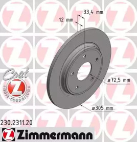 Тормозной диск 230.2311.20 ZIMMERMANN - фото №1