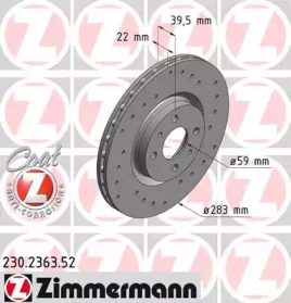 Тормозной диск 230.2363.52 ZIMMERMANN - фото №1