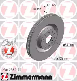 Тормозной диск 230.2380.20 ZIMMERMANN - фото №1