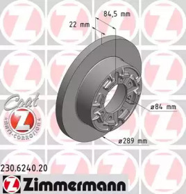 Тормозной диск 230.6240.20 ZIMMERMANN - фото №1