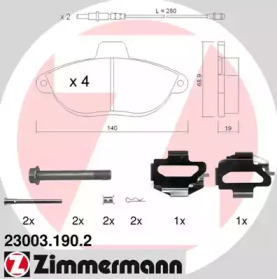 Комплект тормозных колодок, дисковый тормоз 23003.190.2 ZIMMERMANN - фото №1