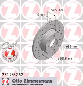 Тормозной диск 230.2352.52 ZIMMERMANN - фото №1