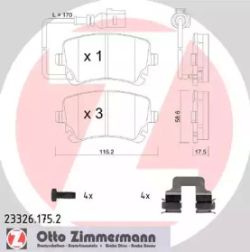 Комплект тормозных колодок, дисковый тормоз 23326.175.2 ZIMMERMANN - фото №1