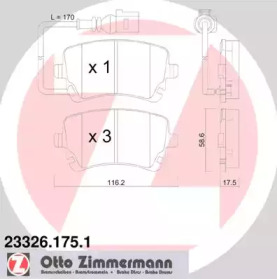 Комплект тормозных колодок, дисковый тормоз 23326.175.1 ZIMMERMANN - фото №1