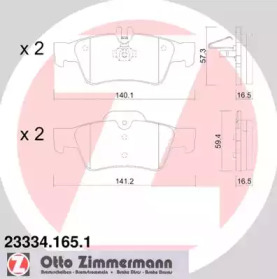 Комплект тормозных колодок, дисковый тормоз 23334.165.1 ZIMMERMANN - фото №1