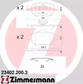 Колодки тормозные дисковые 234022003 ZIMMERMANN