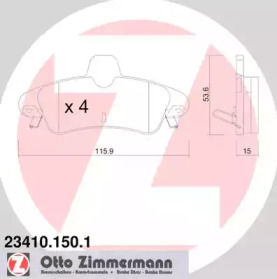 Комплект тормозных колодок, дисковый тормоз 23410.150.1 ZIMMERMANN - фото №1
