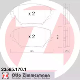 Комплект тормозных колодок, дисковый тормоз 23585.170.1 ZIMMERMANN - фото №1