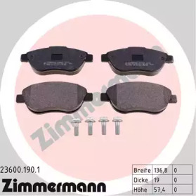 Комплект тормозных колодок, дисковый тормоз 23600.190.1 ZIMMERMANN - фото №1