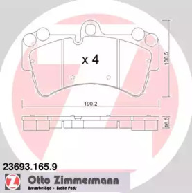 Комплект тормозных колодок, дисковый тормоз 23693.165.9 ZIMMERMANN - фото №1