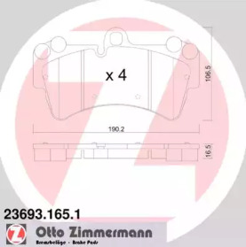 Комплект тормозных колодок, дисковый тормоз 23693.165.1 ZIMMERMANN - фото №1