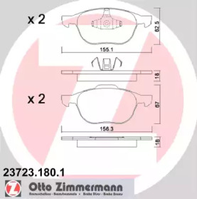 Комплект тормозных колодок, дисковый тормоз 23723.180.1 ZIMMERMANN - фото №1