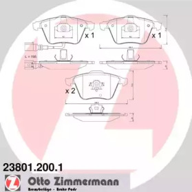 Колодки тормозные дисковые 238012001 ZIMMERMANN