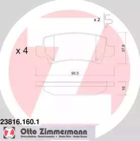Комплект тормозных колодок, дисковый тормоз 23816.160.1 ZIMMERMANN - фото №1