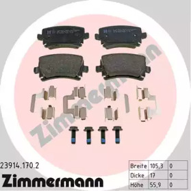 Комплект тормозных колодок, дисковый тормоз 23914.170.2 ZIMMERMANN - фото №1
