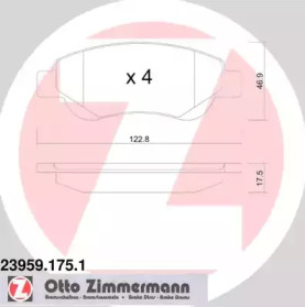 Комплект тормозных колодок, дисковый тормоз 23959.175.1 ZIMMERMANN - фото №1