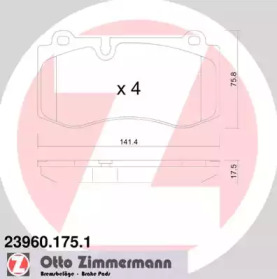 Комплект тормозных колодок, дисковый тормоз 23960.175.1 ZIMMERMANN - фото №1