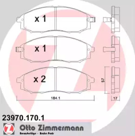 Комплект тормозных колодок, дисковый тормоз 23970.170.1 ZIMMERMANN