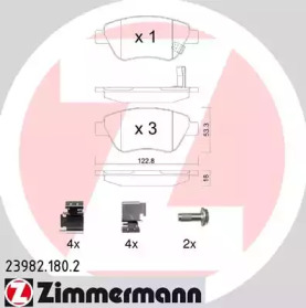 Комплект тормозных колодок, дисковый тормоз 23982.180.2 ZIMMERMANN - фото №1