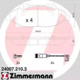 Комплект тормозных колодок, дисковый тормоз 24007.210.3 ZIMMERMANN - фото №1