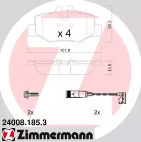 Комплект тормозных колодок, дисковый тормоз 24008.185.3 ZIMMERMANN - фото №1