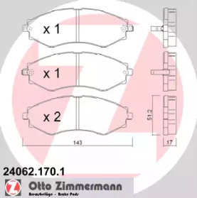 Колодки тормозные дисковые 240621701 ZIMMERMANN