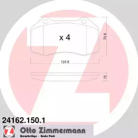 Комплект тормозных колодок, дисковый тормоз 24162.150.1 ZIMMERMANN