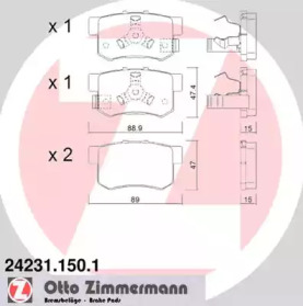Комплект тормозных колодок, дисковый тормоз 24231.150.1 ZIMMERMANN - фото №1