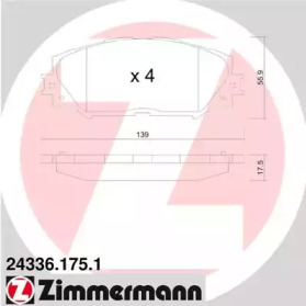 Комплект тормозных колодок, дисковый тормоз 243361751 ZIMMERMANN