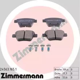 Комплект тормозных колодок, дисковый тормоз 24563.165.1 ZIMMERMANN - фото №1